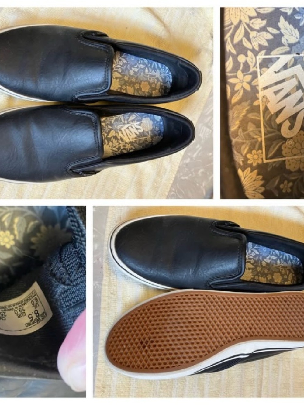 VANS Black Leather Upper Slip-Ons
Womens 8.5